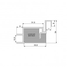 Коробка REVERS AL-Invisible h-2450 (к пол.h-2300-2350) врезка под 3 петли KronaK /компл.2,5 шт./ ЛЕВ