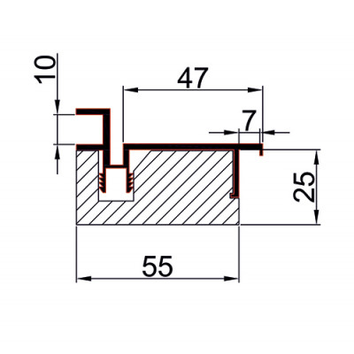 Коробка AL-Invisible Черная NEW h-2450 (к пол.h-2300-2350) врезка под 3 петли KronaK /ком.2,5 шт/ ПР