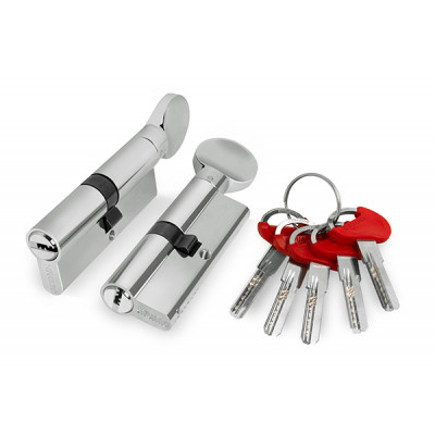 CW70, Цилиндровый механизм перфо к/в, Фуаро, Fuaro (D-PRO502/70) D-PRO5002 Knob70 (30+10+30)мм, Хром, CP, 5 ключей