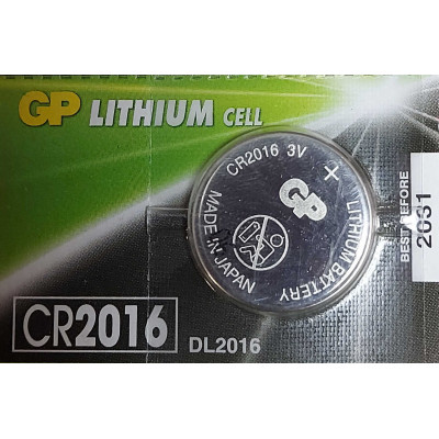 Батарейка CR2016 3V, Литиевый, GP