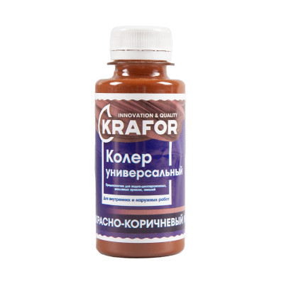 Колер универсальный Krafor №8, красно-коричневый, 100 мл