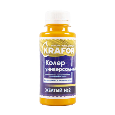 Колер универсальный Krafor №2, желтый, 100 мл