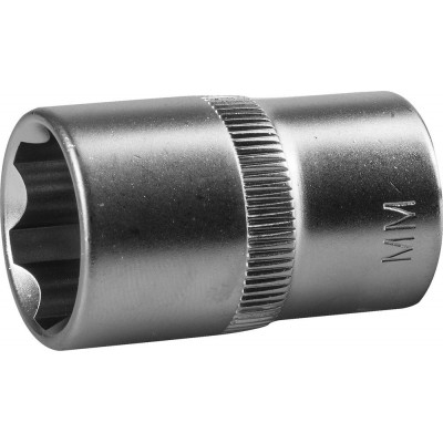 Торцовая головка Зубр Мастер (1/2″), хромованадиевая сталь, Cr-V, Super Lock, хроматированное покрытие, 15мм, 27725-15_z02