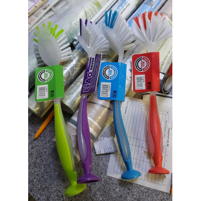 Щетка для посуды с ручкой присоской, LiAo Brush, 130053