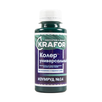 Колер универсальный Krafor №14, изумруд, 100 мл