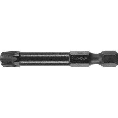Бита TORX 40*50 мм, магнитная, тип хвостовика E 1/4″, Зубр Профи 26025-40-50-S2