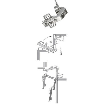 Петля лягушка карусель 135°, ф35, PK-135