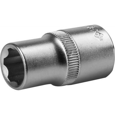 Торцовая головка Зубр Мастер (1/2″), Хромованадиевая сталь, Cr-V, Super Lock, хроматированное покрытие, 13 мм, 27725-13_z02