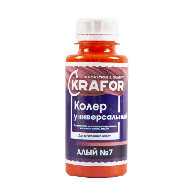 Колер универсальный Krafor №7, алый, 100 мл