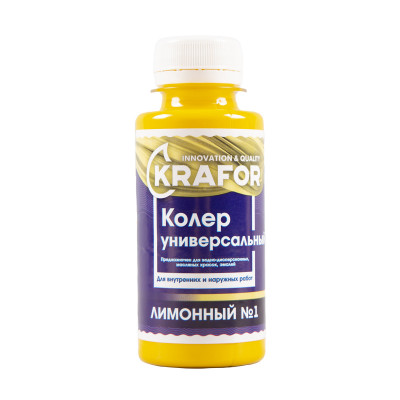 Колер универсальный Krafor №1, лимонный, 100 мл