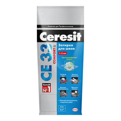 Затирка Церезит CE 33 Комфорт №16, графит, 2 кг