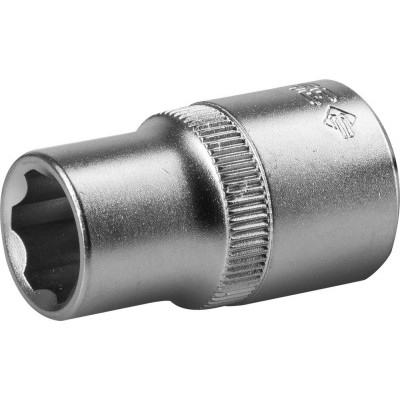 Торцовая головка Зубр Мастер (1/2″), Хромованадиевая сталь, Cr-V, Super Lock, хроматированное покрытие, 14 мм, 27725-14_z02