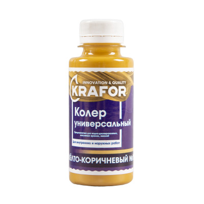 Колер универсальный Krafor №3, желто-коричневый, 100 мл