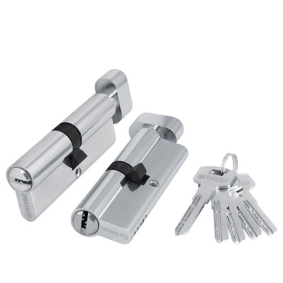 CW60/50, Цилиндровый механизм перфо к/в, Фуаро, Fuaro (200 ZM/110) 2000ZM Knob110 (45+10+55)мм, Хром, CP, 5 ключей