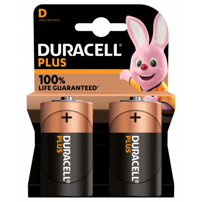 Батарейка LR20 D 1.5V, Алкалиновый, Дюрасел, Duracell Plus