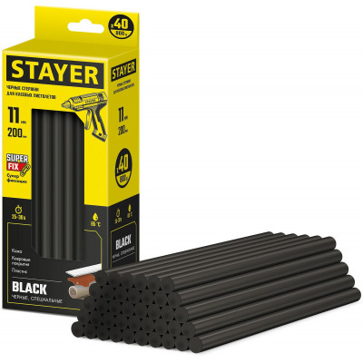 Стержень термоклей для термопистолета черный, Стаер, Stayer Black 2-06821-D-S40