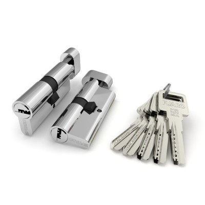 CW70, Цилиндровый механизм перфо к/в, Фуаро, Fuaro (R602/70) R6002 Knob70 (30+10+30)мм, Хром, CP, 5 ключей