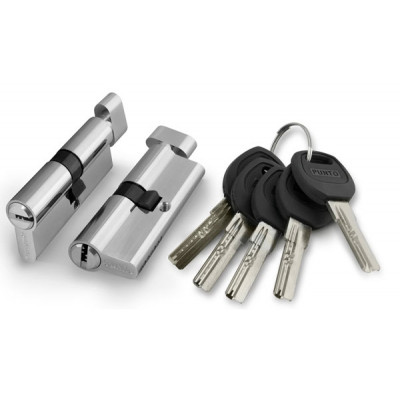CW90, Цилиндровый механизм перфо к/в, Пунто, Punto (A202/90) A2002 Knob90 (40+10+40)мм, Никель, SN, 5 ключей
