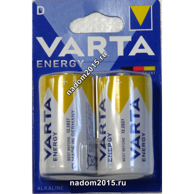 Батарейка LR20 D 1.5V, Алкалиновый, Варта, Varta Energy