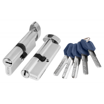 CW90, Цилиндровый механизм перфо к/в, Пунто, Punto (Z402/90) Z4002 Knob90 (40+10+40)мм, хром, CP, 5 ключей