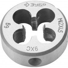 Зубр М12x1.5мм, плашка, сталь 9ХС, круглая ручная, 4-28022-12-1.5