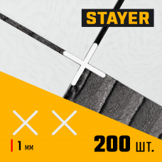 Стаер, Stayer 1мм, 200шт., Крестики для плитки (3380-1)
