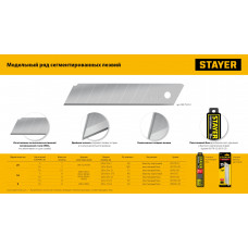 Стаер, Stayer Professional 18мм лезвия сегментированные, 10 шт, 15 сегментов, 0916-S10