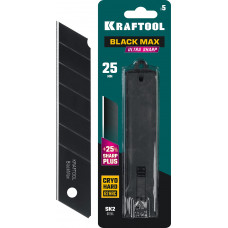 Лезвия сегментированные 25мм, 5 шт, чёрные, закалённые, Крафтул, Kraftool Black Max 09602-25-S5