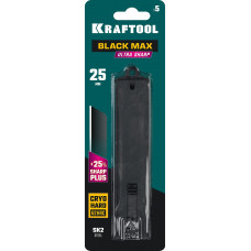 Лезвия сегментированные 25мм, 5 шт, чёрные, закалённые, Крафтул, Kraftool Black Max 09602-25-S5