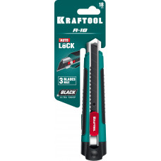 Нож с сегментированным лезвием, Крафтул, Kraftool 09199, двухкомп корпус, Автостоп, отсек для хранения запасных лезвий, 18мм