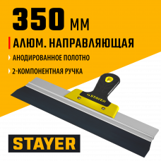 Стаер, Stayer ProFLat 350мм, усиленная алюминиевая направляющая двухкомпонентная ручка, анодированный, Фасадный шпатель, Professional, 10045-35 Стаер, Stayer ProFLat 350мм, усиленная алюминиевая направляющая двухкомпонентная ручка, анодированный, Фасадный шпатель, Professional, 10045-35