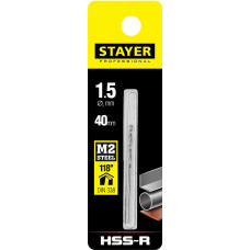 Сверло по металлу 1.5*40мм Стаер, Stayer Professional HSS-R, быстрорежущая сталь P6M5, 29602-1.5