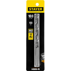 Сверло по металлу 10.0*133мм Стаер, Stayer Professional HSS-R, быстрорежущая сталь P6M5, 29602-10