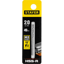Сверло по металлу 2.0*49мм, HSS-R, быстрорежущая сталь P6M5, Stayer Professional 29602-2
