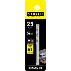 Сверло по металлу 2.5*57мм Стаер, Stayer Professional HSS-R, быстрорежущая сталь P6M5, 29602-2.5