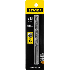 Сверло по металлу 7.0*109мм Стаер, Stayer Professional HSS-R, быстрорежущая сталь P6M5, 29602-7 Сверло по металлу 7.0*109мм Стаер, Stayer Professional HSS-R, быстрорежущая сталь P6M5, 29602-7
