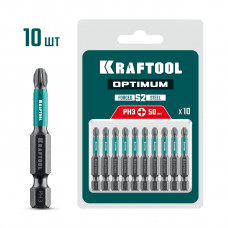 Бита PH3*50мм, магнитная, Крафтул Оптимум, Kraftool Optimum 26122-3-50-10