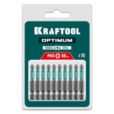 Бита PH3*50мм, магнитная, Крафтул Оптимум, Kraftool Optimum 26122-3-50-10