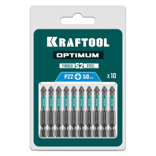 Бита PZ2*50мм, магнитная, Крафтул Оптимум, Kraftool Optimum 26124-2-50-10
