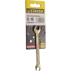 Ключ гаечный рожковый 8*10мм, Стаер Мастер, Stayer Master 27038-08-10 Ключ гаечный рожковый 8*10мм, Стаер Мастер, Stayer Master 27038-08-10