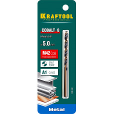 Сверло по металлу 5.0*86мм Крафтул, Kraftool Cobalt-8, Кобальт М42, HSS-Co(8%), 29656-5 Сверло по металлу 5.0*86мм Крафтул, Kraftool Cobalt-8, Кобальт М42, HSS-Co(8%), 29656-5