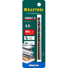 Сверло по металлу 6.0*93мм Крафтул, Kraftool Cobalt, сталь М42, HSS-Co(8%), 29656-6 Сверло по металлу 6.0*93мм Крафтул, Kraftool Cobalt, сталь М42, HSS-Co(8%), 29656-6