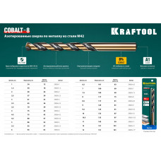Сверло по металлу 7.0*109мм Крафтул, Kraftool Cobalt, HSS-Co(8%), Кобальт М42(S2-10-1-8), 29656-7