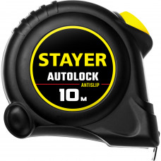 Стаер, Stayer АutoLock 10м / 25мм рулетка с Автостопом, 2-34126-10-25